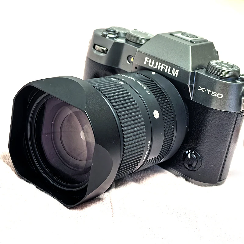 for Sigma  56mm F1.4 DC DN 18-50mm F2.8 DC DN Metal Bayonet Square Lens Hood With Hood Cap  Replaces Sigma LH-582-02