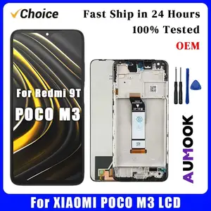 Bilashmart OEM XIAOMI POCO M3 LCD Screen Replacement Parts Redmi 9T Display with Frame M2010J19CG M2010J19CI LCD Replacement Parts