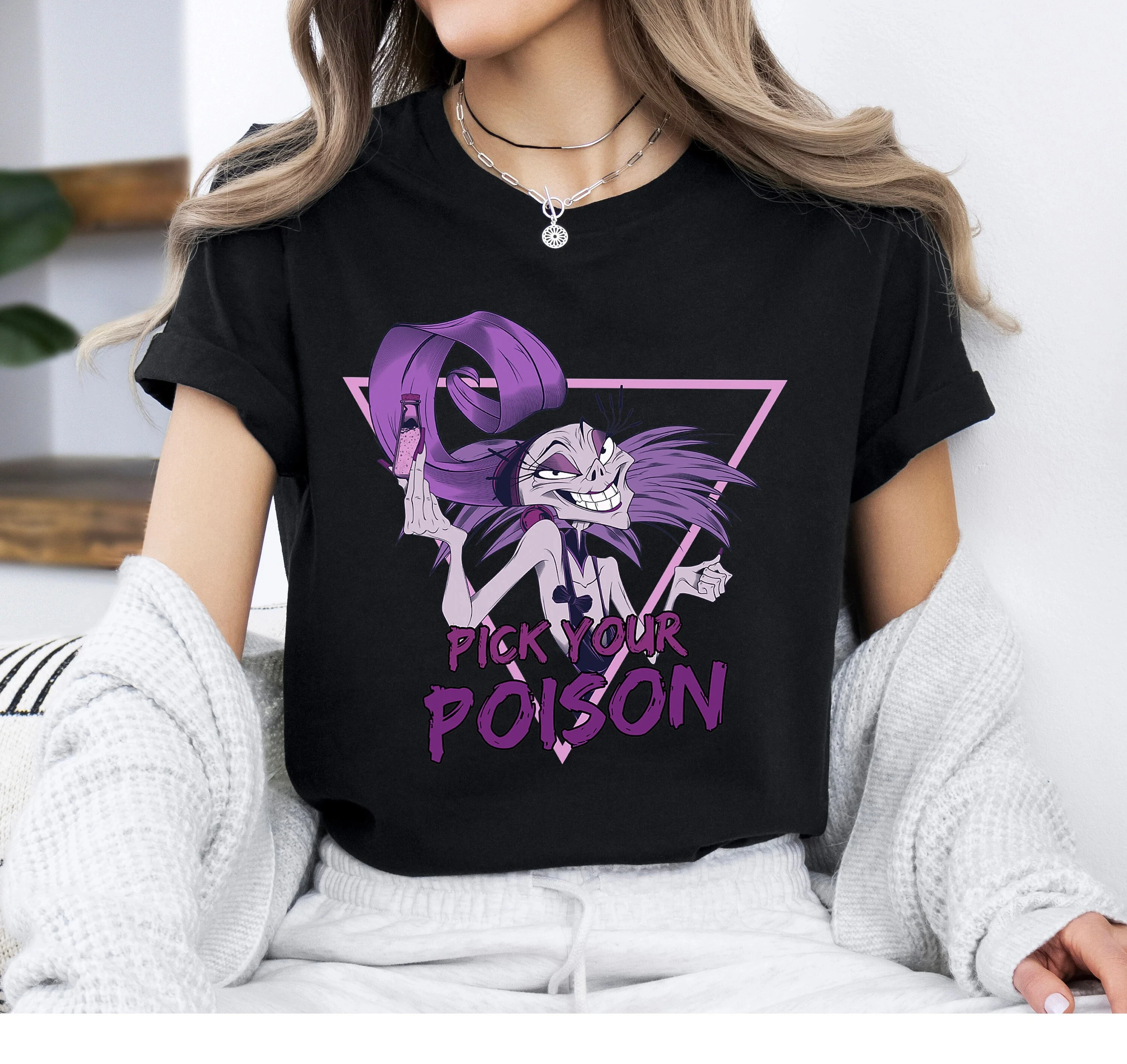 T-shirt Disney Villains Yzma Scegli il tuo ritratto, la nuova camicia Groove dell'Imperatore Disney, camicia coordinata per la famiglia Disneyland,