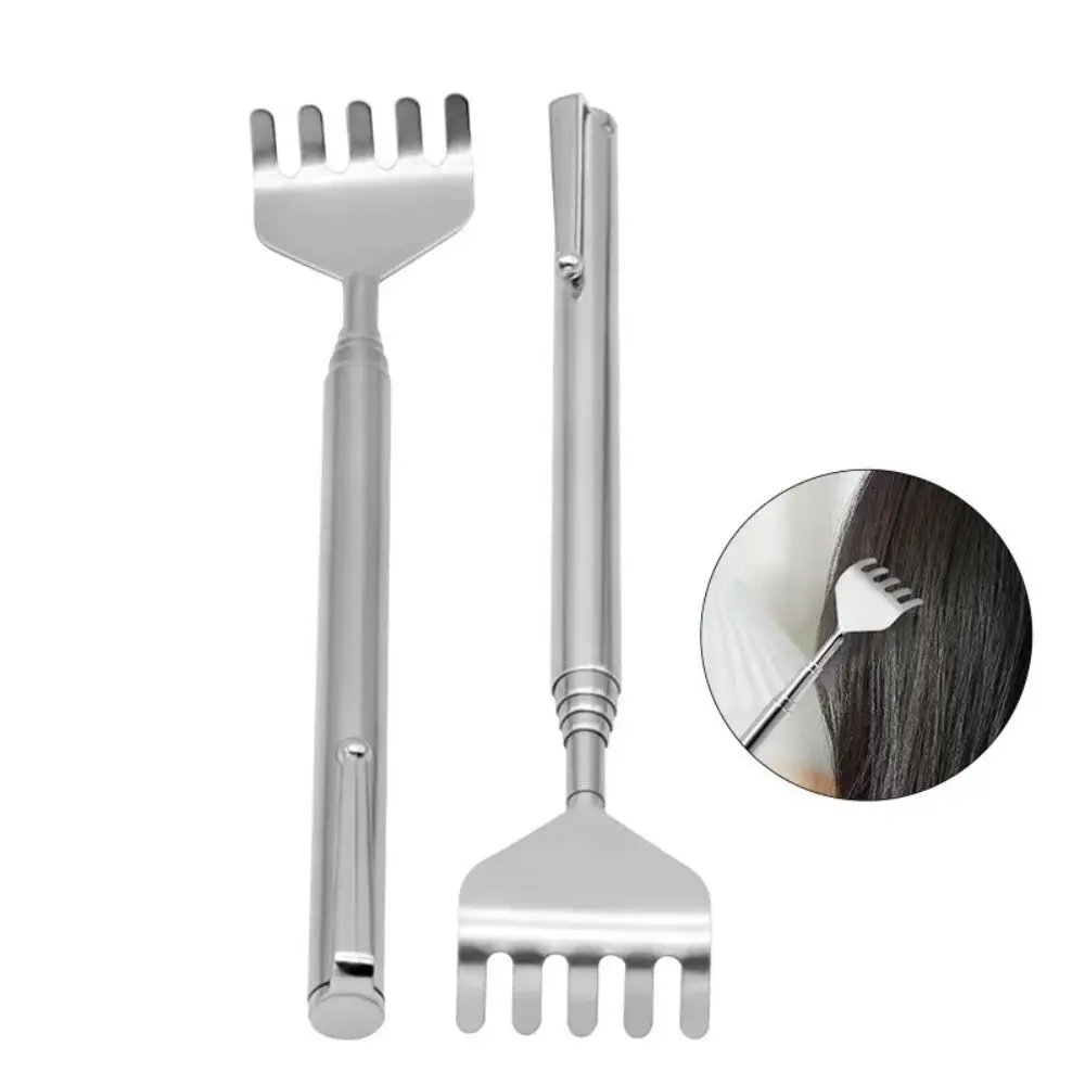 

Выдвижной скребок для спины, зажим для ручки из нержавеющей стали, скребок для зуда, удобный инструмент для массажа зуда до 19,69 дюйма, скребок для зуда