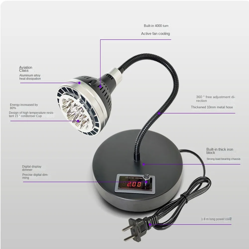 300W Ultraviolet UV Curing Lamp 365nm/395m/405nm Shadowless for Green Ink Resin Glue Exposure Screen Printing Three Proof Paint
