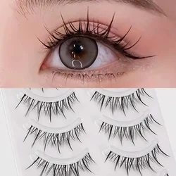 5 pairs of demon style false eyelashes, transparent stem eyelashes, suitable for role-playing, designed in Thai comic style
