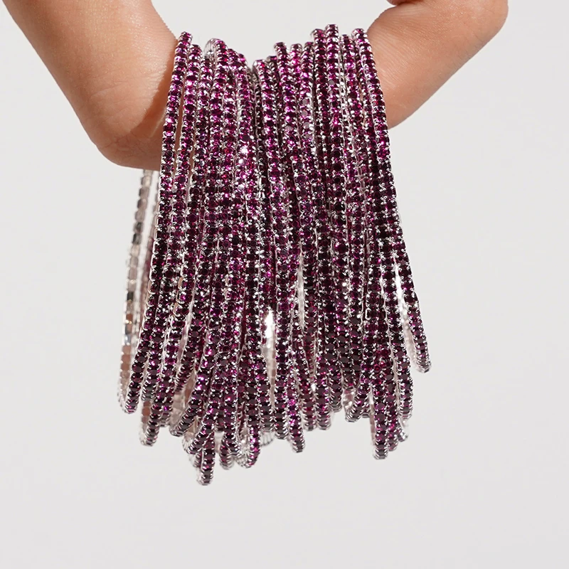 5 Stück modische elastische Armbänder mit Kristall-Strass für Damen, dehnbare, stapelbare Armbänder, klassisches Armband, täglicher Damenschmuck – Detail 12