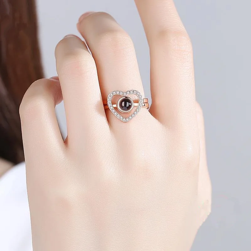 

Custom Projection Ring 100 Languages I Love You Ring Jewelry For Lover Girlfriend 2022 Trendy Couple Romantic Cute Accessories