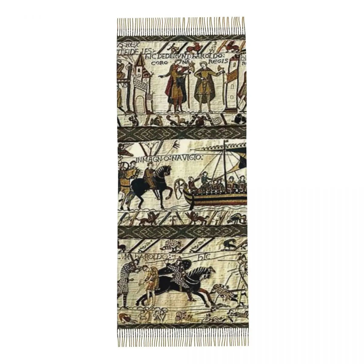 Bayeux Tapestry New Fashion Cashmere like Scarf Tassel Warm Mens and Womens All Match Shawl Scarf