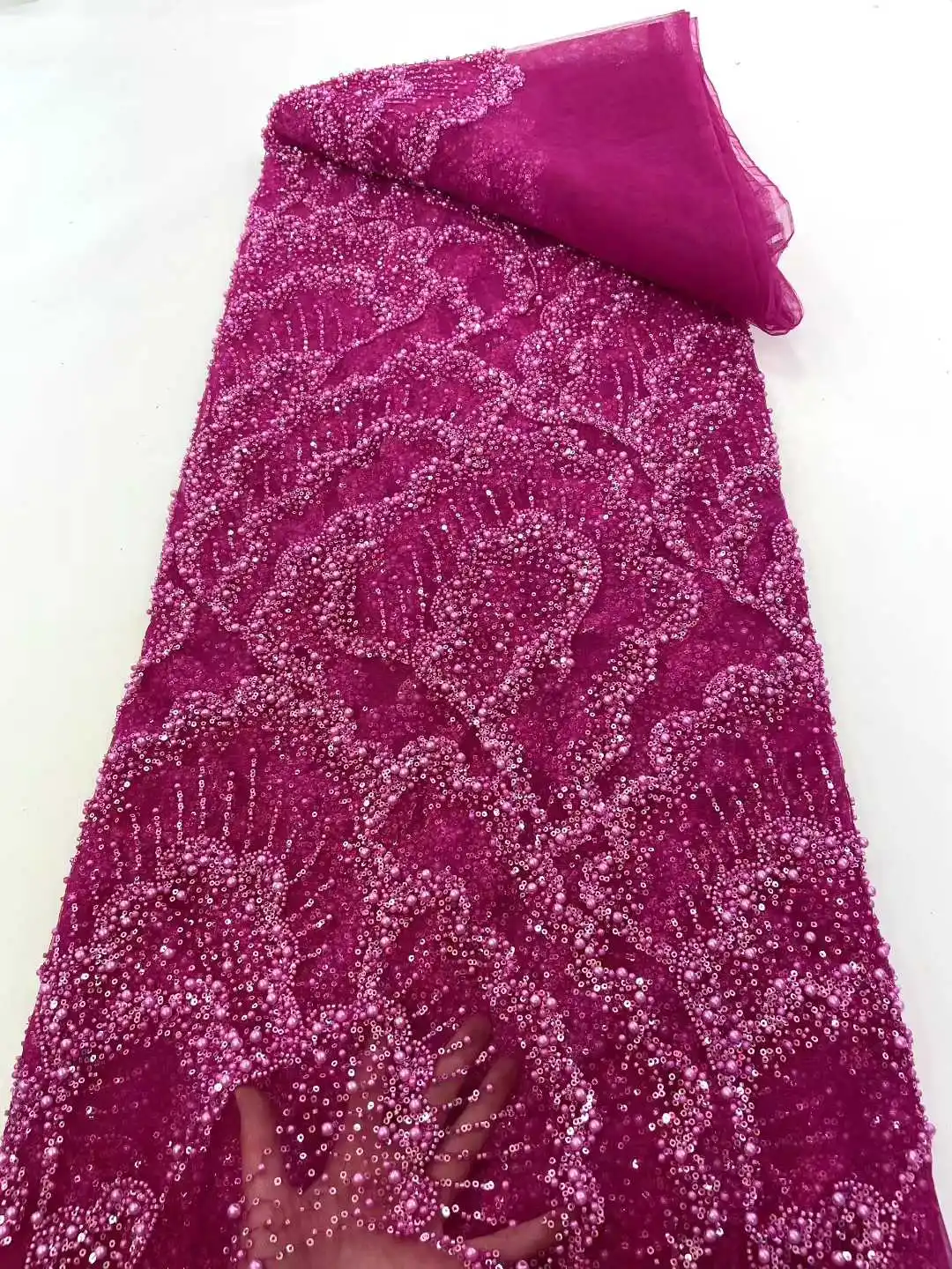 أحدث الأفريقي الفرنسي تول صافي الدانتيل الترتر الأفريقي أقمشة الدانتيل اللؤلؤ التطريز النيجيري أقمشة الدانتيل لفستان الحفلات-WS