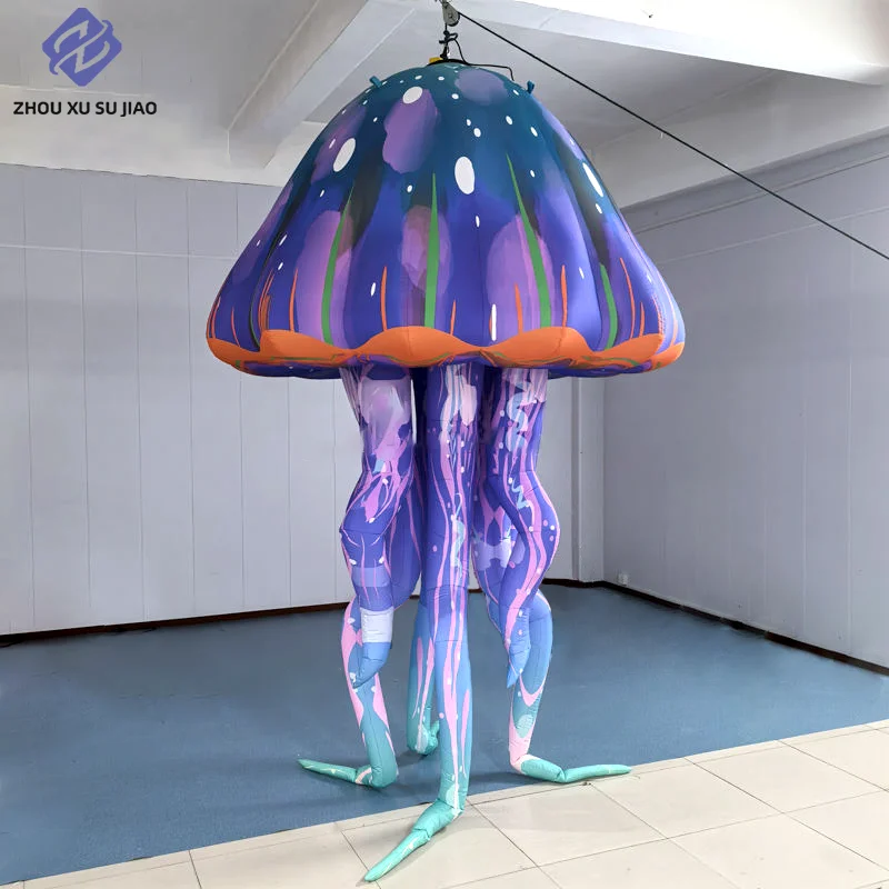 

2025 светодиодный надувной воздушный шар в виде медузы, подвесные украшения для вечеринок, сценический реквизит, надувная лампа в виде медузы для мероприятий, парада