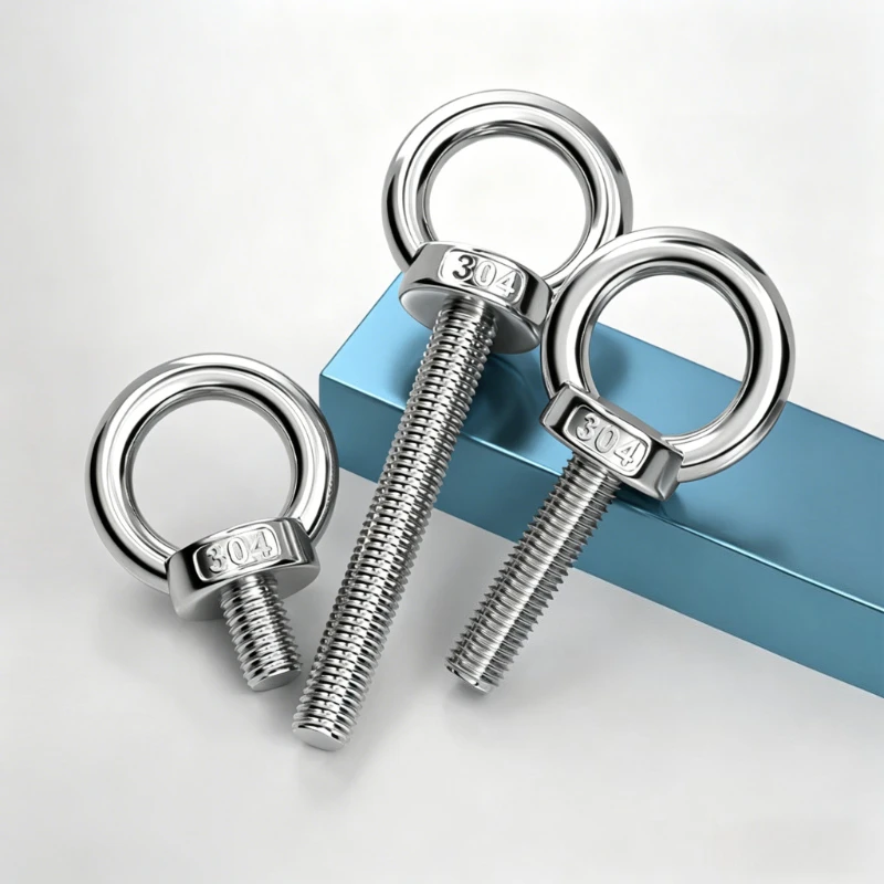 Eye Bolt screw 304 Stainless Steel Marine Lifting Eye Screws Ring Loop Hole for clothline cord  M3M4M5M6M8M10 M12M14M16M18M20