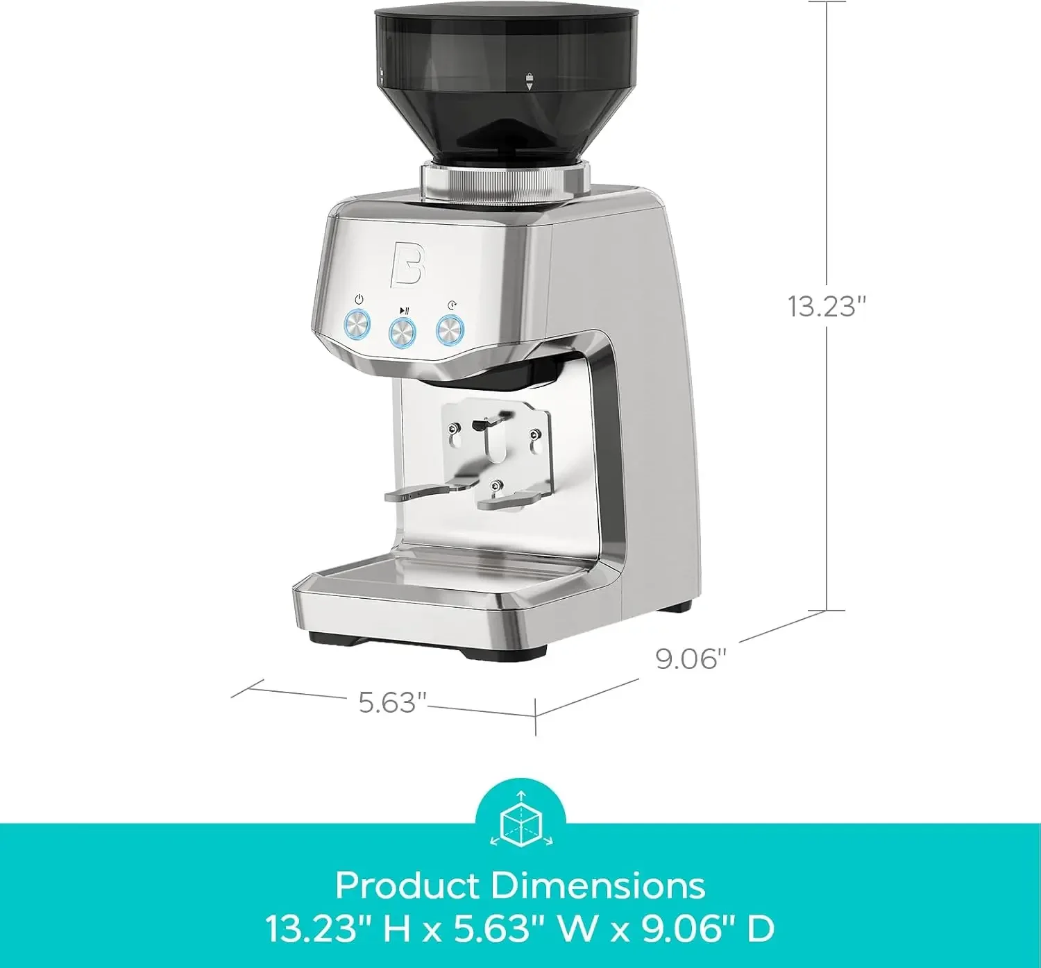 Tornado Basic Conical Burr Coffee Grinder with 35 Grind Settings | Electric Coffee Bean Grinder for Home Use, Compact Espresso