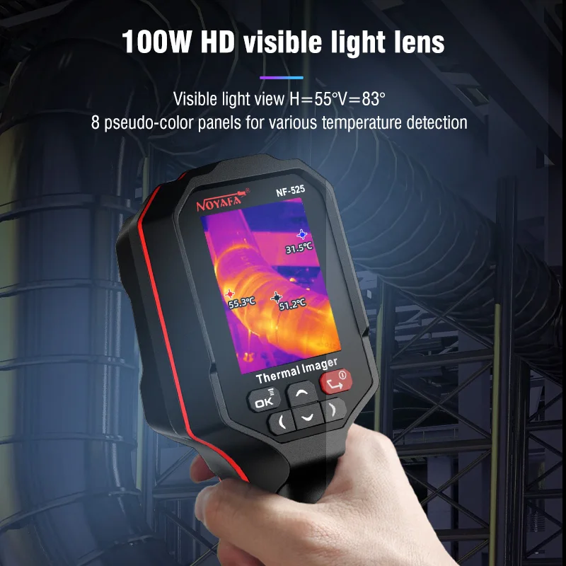 NOYAFA NF-525 التصوير الحراري بالأشعة تحت الحمراء 120*90 كاميرا تصوير اختبار محمولة لإصلاح التدفئة الأرضية فحص صناعي