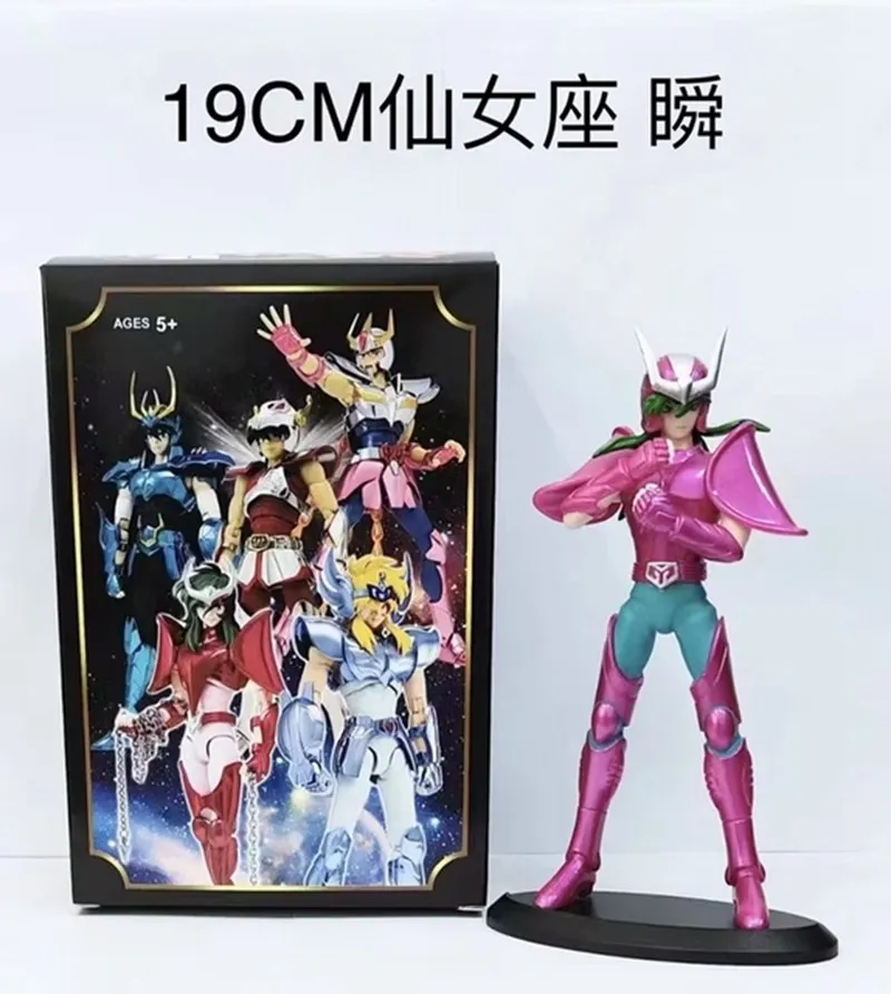 19CM Anime Figure Phoenix Ikki Hyoga Seiya Shiryu Standing Armor Model Children\'s Toys PVC Box Desktop Collection Decoration