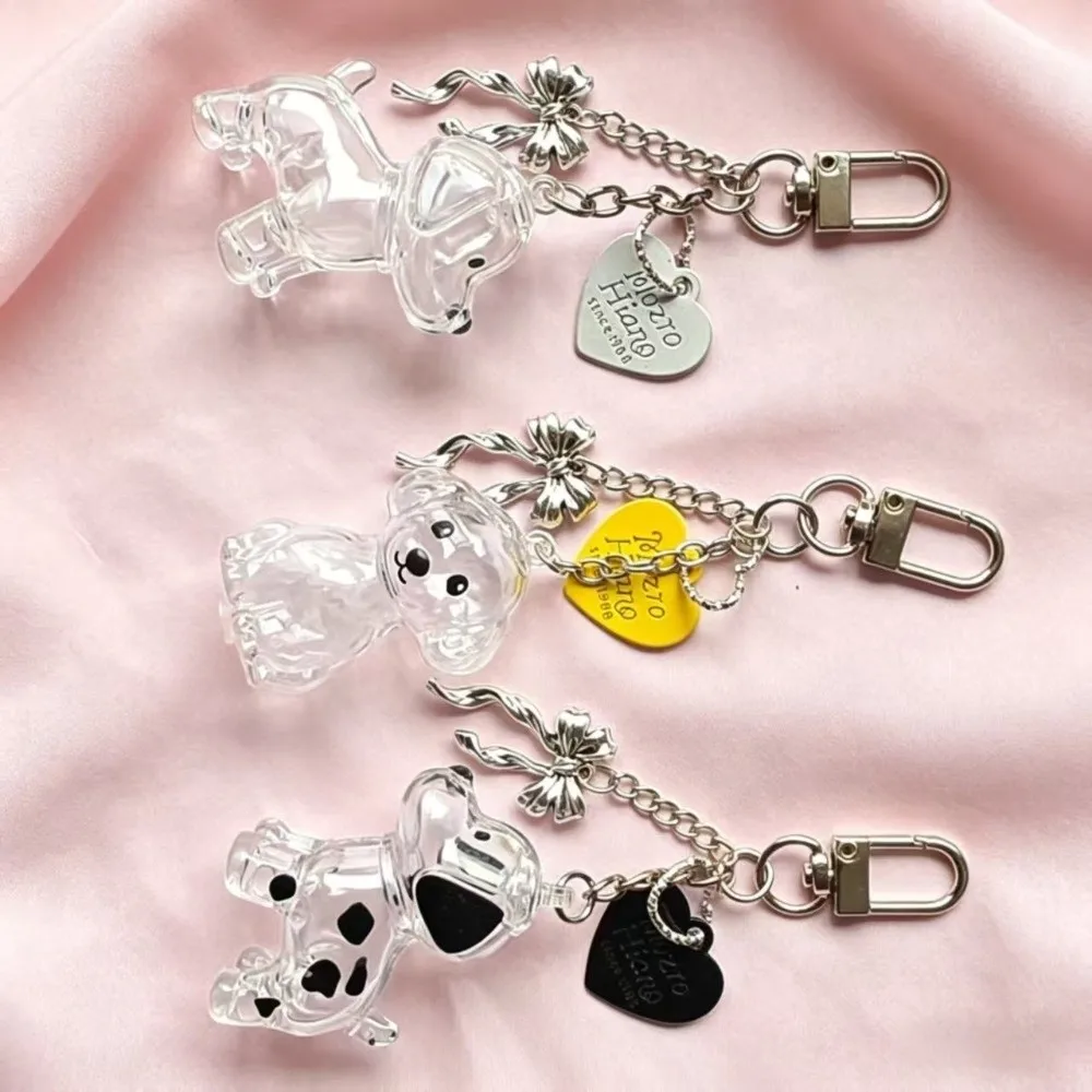 Creative Transparent Dog Hair Storage Pendant Dog Shape Handmade Pet Memorial Keychain Plastic Dog Hair Keychain For Pet Lover