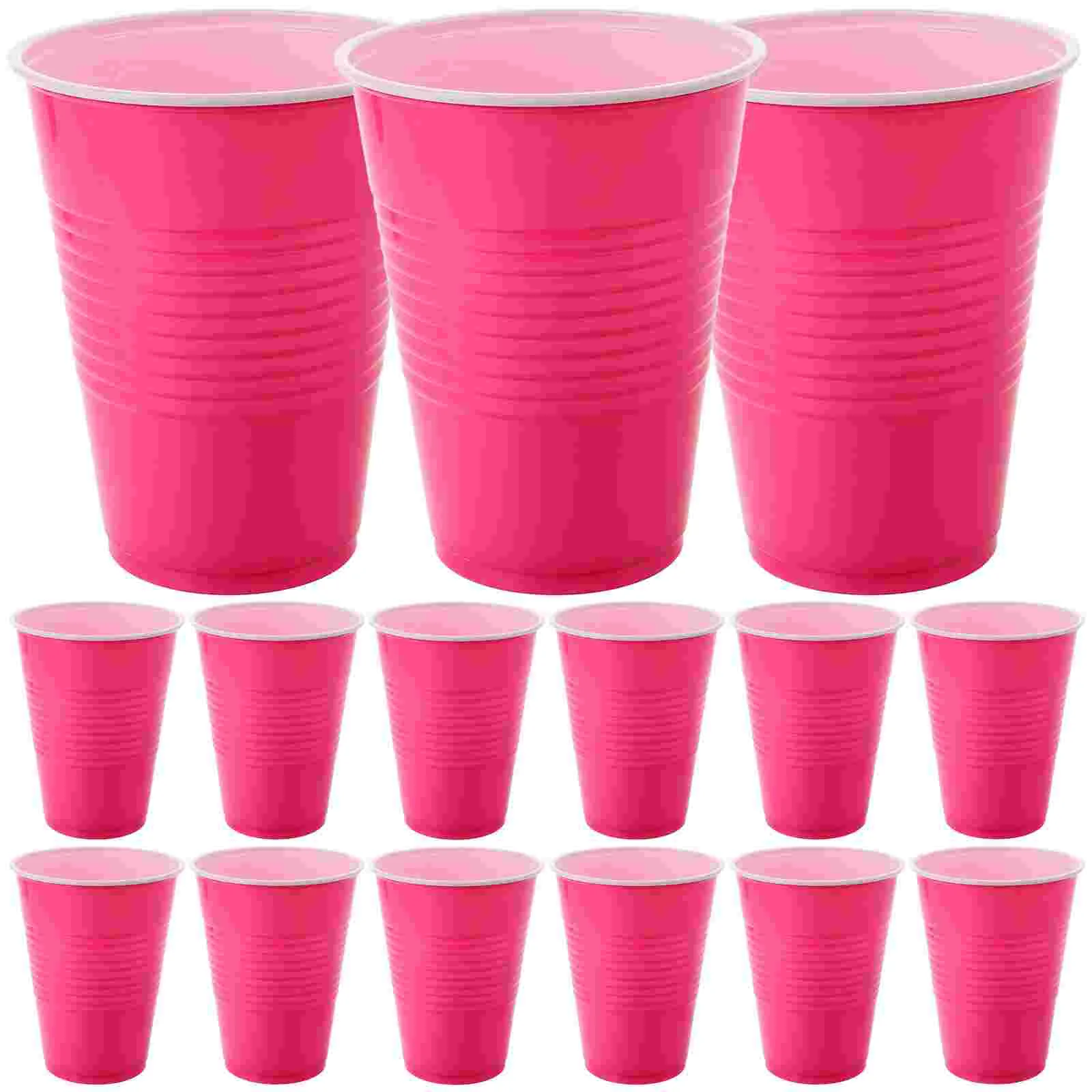 20 Pcs Disposable Party Cup Birthday Decoration (rose Red 16oz Plastic 20pcs) Cups for Decorative Water Wedding Small Juice