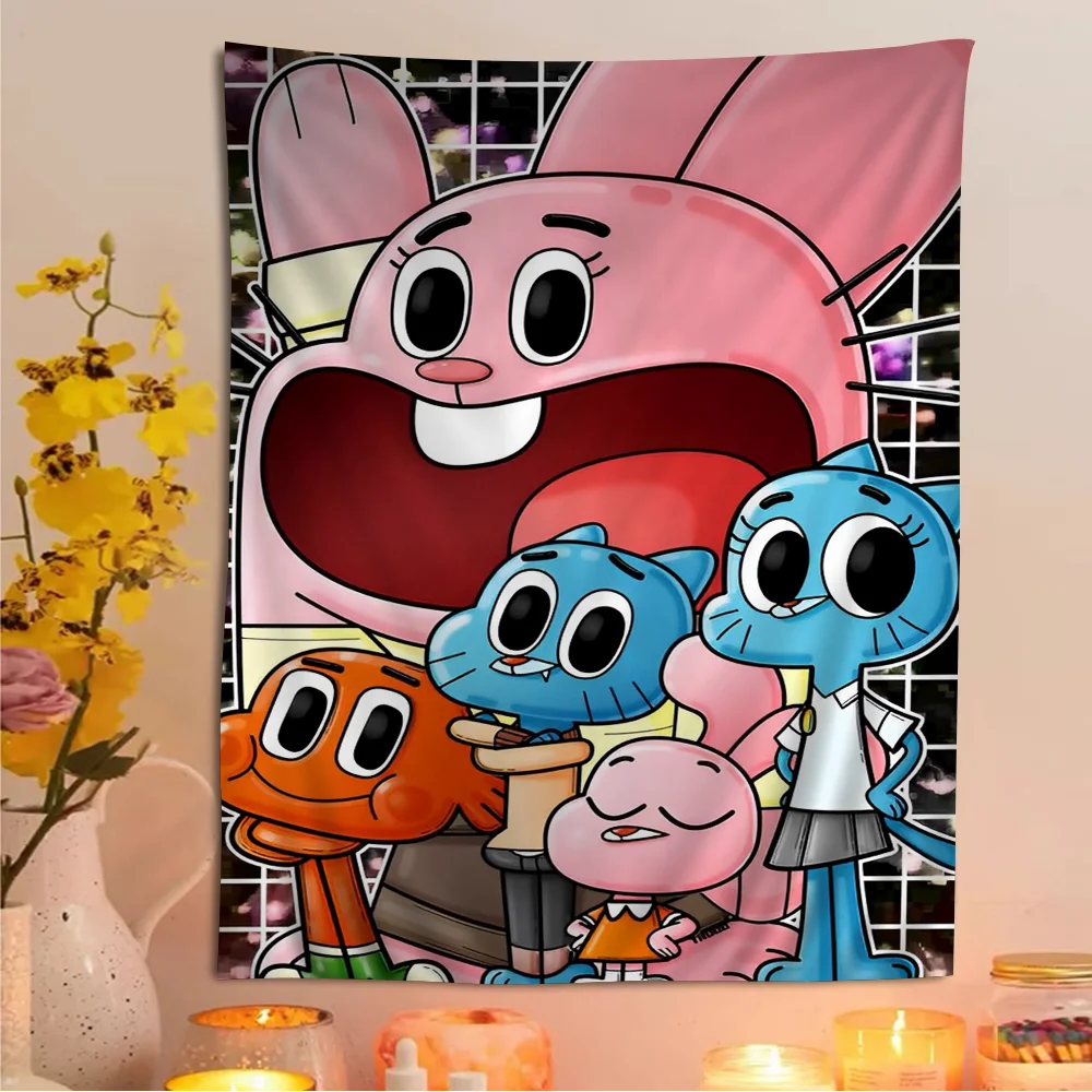 The Amazing Funny W-world Of Gumball Hippie Wall Hanging Tapestries for Living Room Home Dorm Decor Art Home Decor