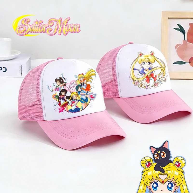 

SailorsMoon Anime Mesh Baseball Cap Kids Girl Woman Cute Cartoon Canvas Hat Snapback Adjustable Sunshade Hat Sports Outdoor Gift