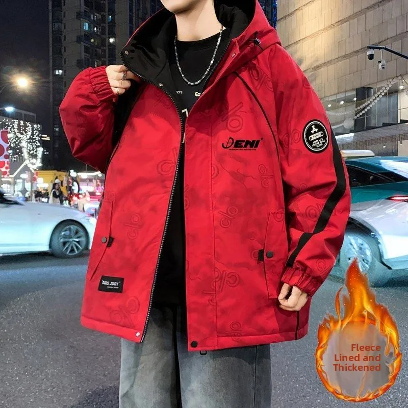 

Новинка 2025, мужская спецодежда Thiened Jaet на подкладке, теплая молодежная культура, зимнее пальто большого размера для старшеклассников