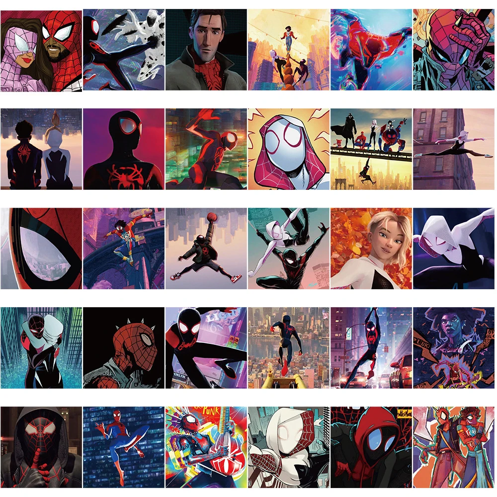 10/30/62pcs Disney Marvel Avengers Spider Man: Across the Spider-Verse Anime Stickers Laptop Motorcycle Phone Waterproof Sticker