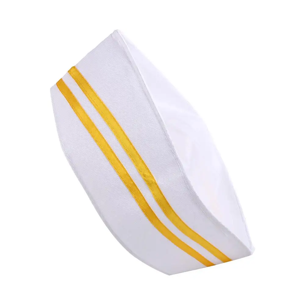 

Kitchen Forward Cap Boat Shape Headwear Chef Hat Breathable Oil-Proof Cook Cap Flat White Hotel Chef Hat Waiter