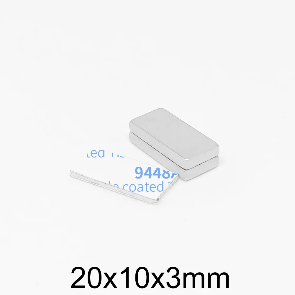 

20x10x3 прямоугольный сильный магнит с двусторонней лентой 20*10*3 блочные магниты 20x10x3 мм для домашних холодильников, офисов DIY