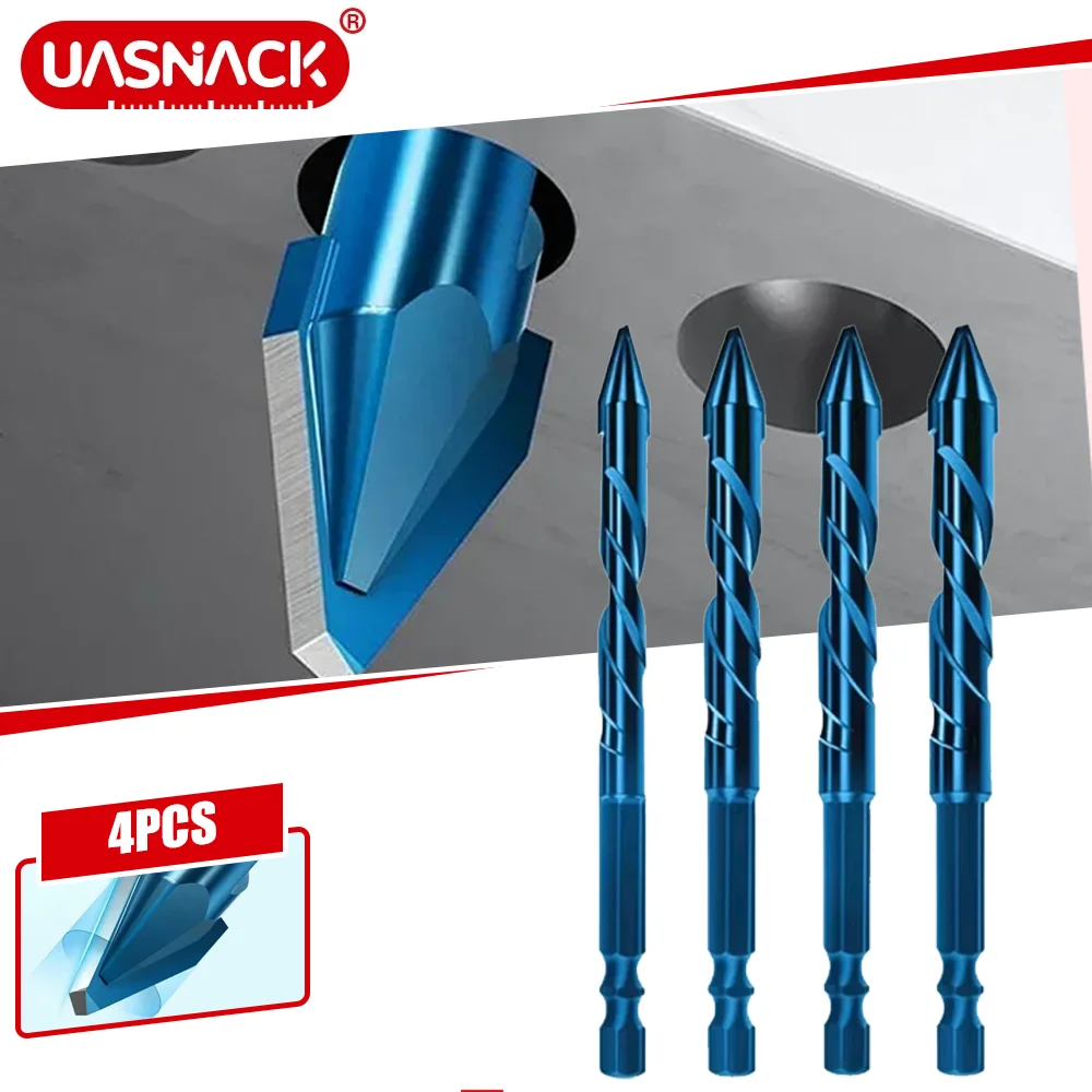 

6/8/10/12mm Precision Triangle Drill Bit High Hardness Eccentric Drill Set Glass Tile Ceramic Punching Rock Board Drill Bit