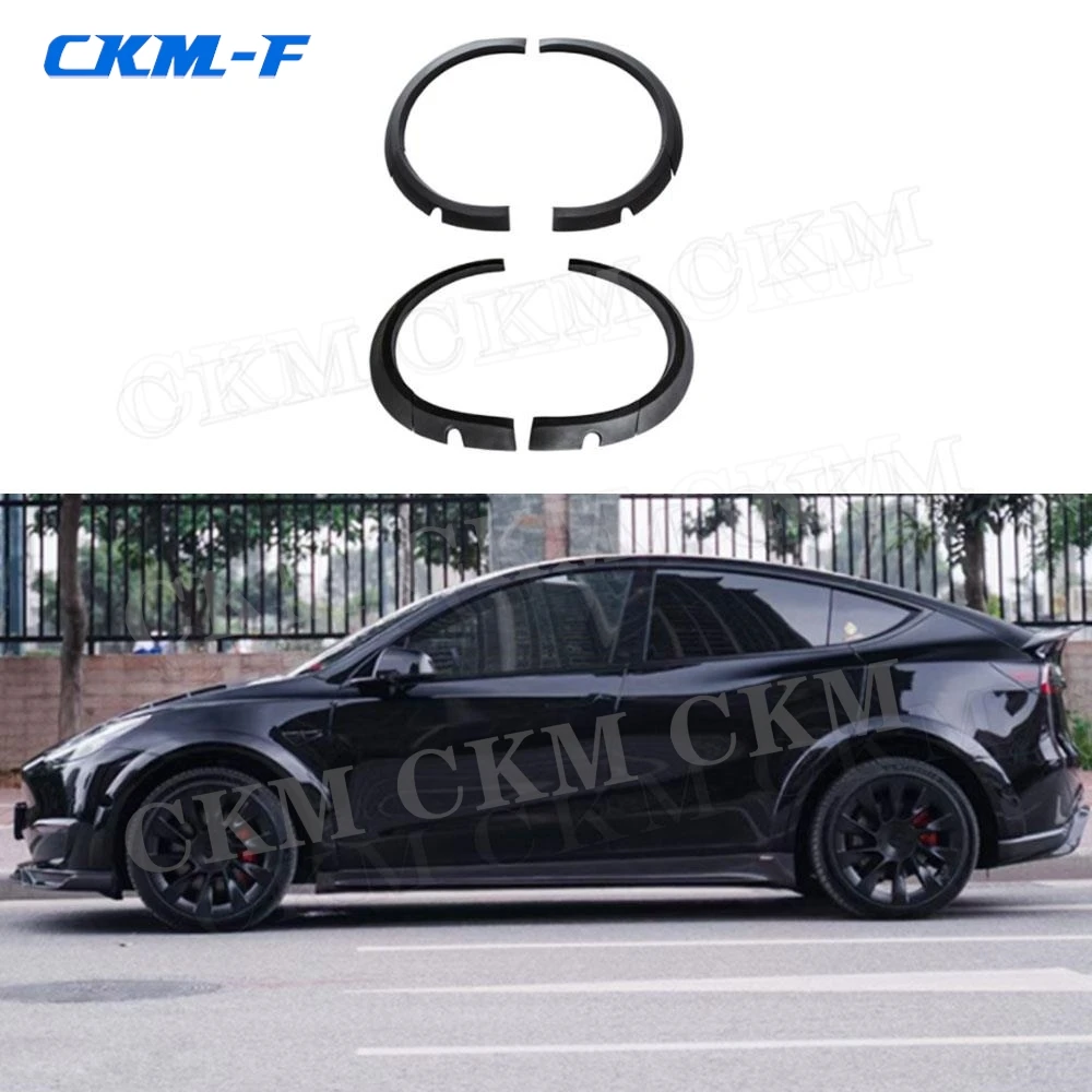 FRP Unpainted Black Side Wheel eyebrow Car Protect Decoration For Tesla Model Y