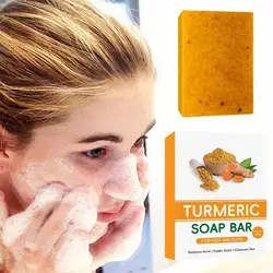 Limão açafrão Kójico Ácido Sabonete, Cuidados com o rosto e corpo, Remoção de óleo para cuidados com a pele, Acne Soap, Clareamento Con A2o6, 100g