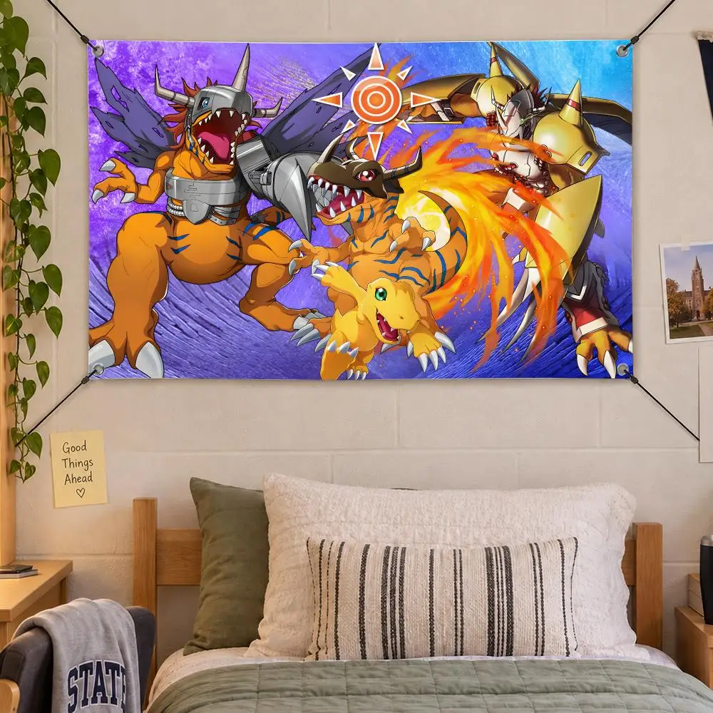 Anime Popular Classic Drama Digimon Flags Decorative Flag Banner Indoor Bedroom Dorm Gaming Room Wall Party Club Decor Fan Gift