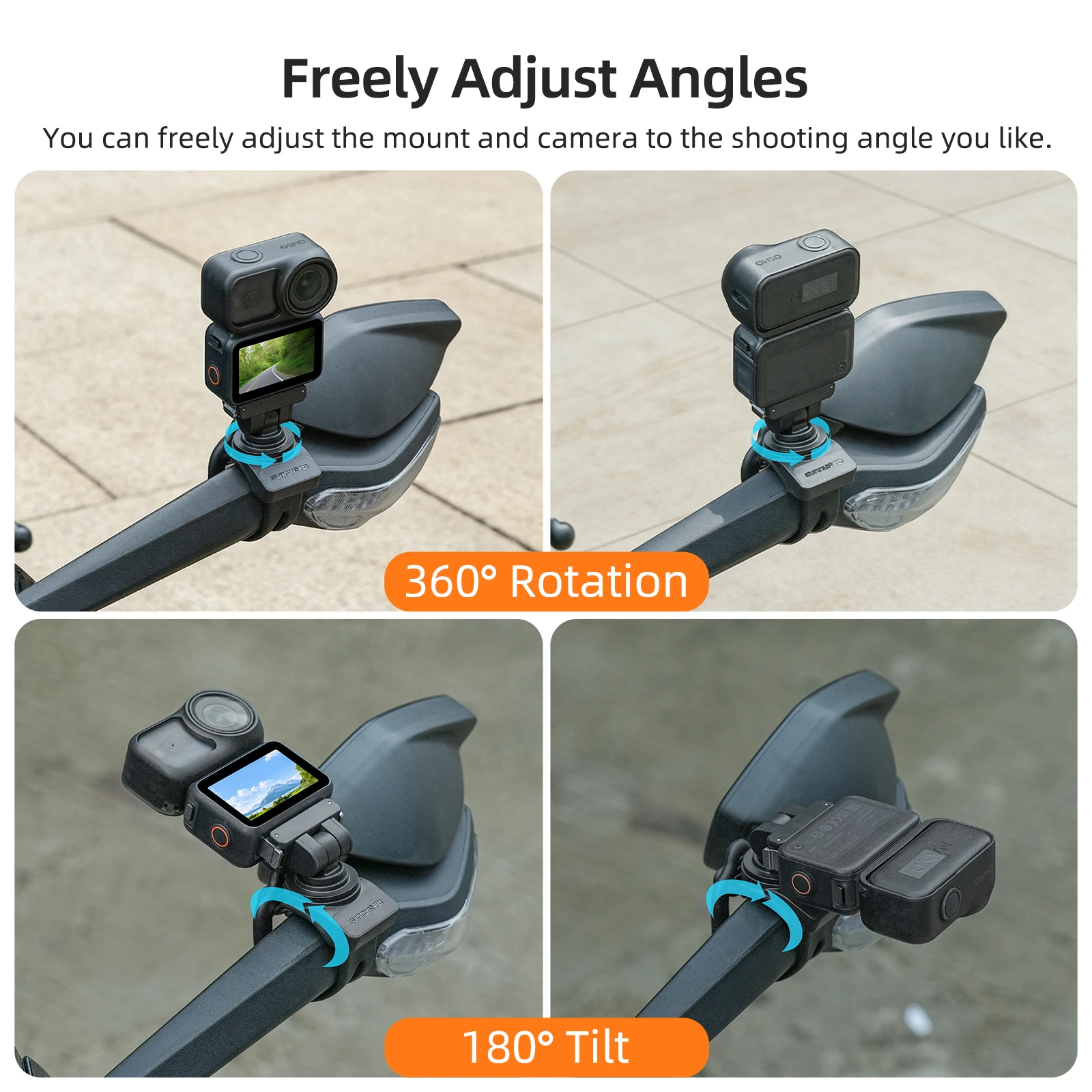 Sunnylife For DJI OSMO 360/Action 5 Pro/4/3/2/Nano/Action6 Magnetic Adjustable Bracket For Insta360 GO Ultra/X4Air/X5/Ace Pro2/1