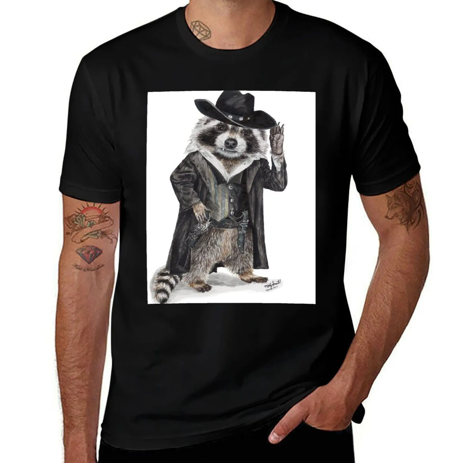 Raccoon Bandit T-Shirt Casual Basic Street Style T-Shirt