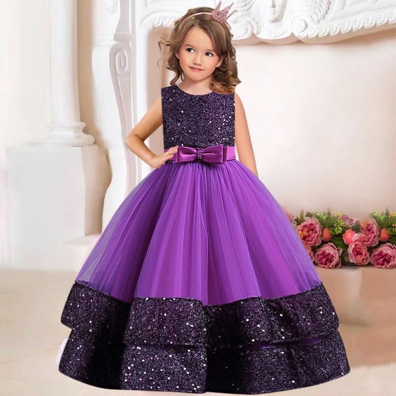 children\'s gauze lace birthday party dinner ball big butterfly dress New Christmas Party Princess long dress children\'s dress