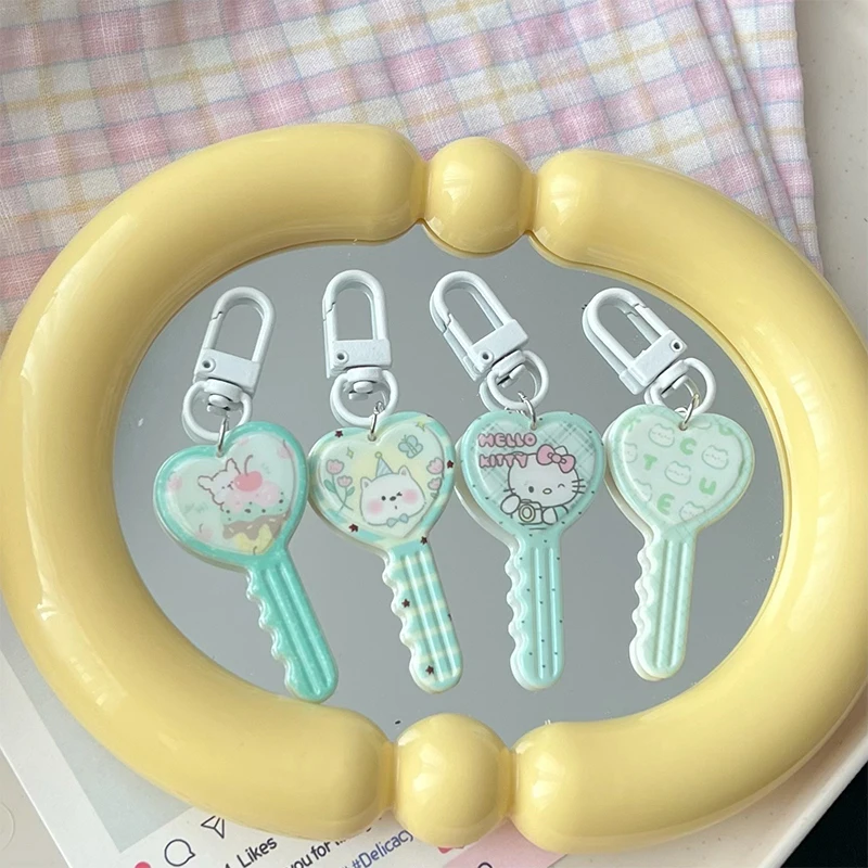 Porte-clés pendentif voiture Kawaii pour femme, porte-clés Sanurgente, porte-clés Kuromi, Hello Kitty My Melody, Cinnamoroll Pochacco, cadeau de Noël mignon