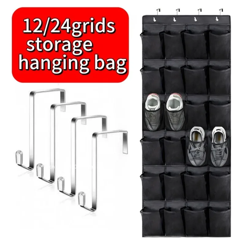 Schuhregal über der Tür mit 12/24 großen Netztaschen, hängender Schuh-Organizer für Schrank, hängendes Schuhregal, Halter, Aufhänger