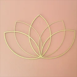 1 Pc Lotus Gold Wall Decor, Metal Wall Art, Yoga Teacher Gift, Lotus Flower Decor, Modern Living Room Decor, Above Bed Decor