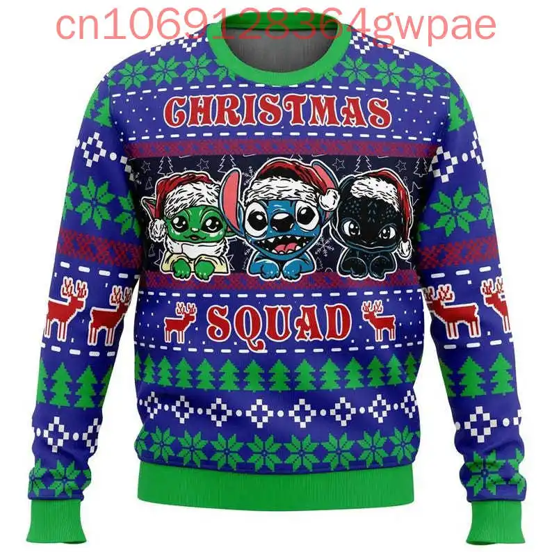 Disney Christmas Stitch Ugly Sweater Merry Holiday Men and Women Sweater Cute Santa Xmas Sweater Lilo And Stitch Winter Season