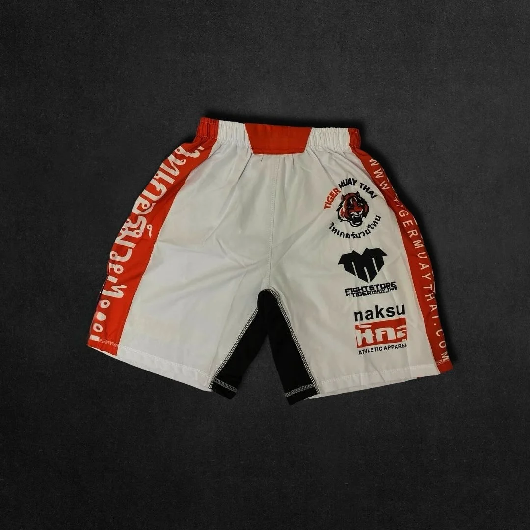 

2026 New Men's Tiger Muay Thai Inspired Shorts Breathable Kickboxing Training Shorts for MMA Boxing Gym Workout