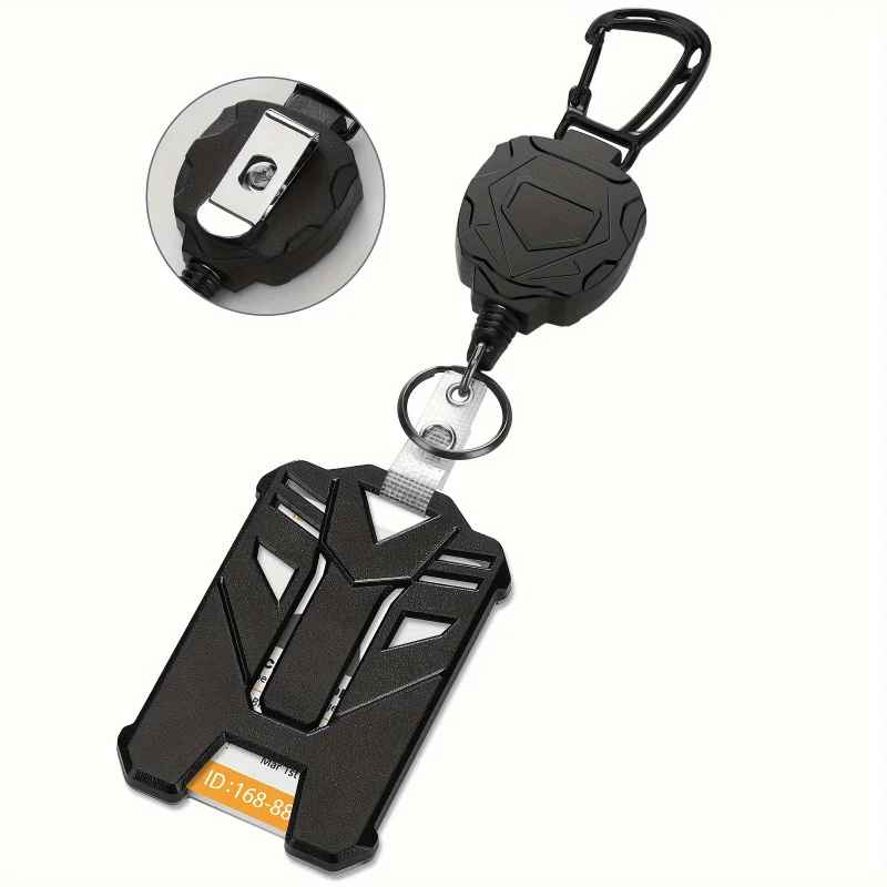 2 Pieces/Set Of Heavy-Duty Telescopic Badge Scroll Tactical ID Clip And Vertical Work Permit Clip - Suitable For Outdoor And Off