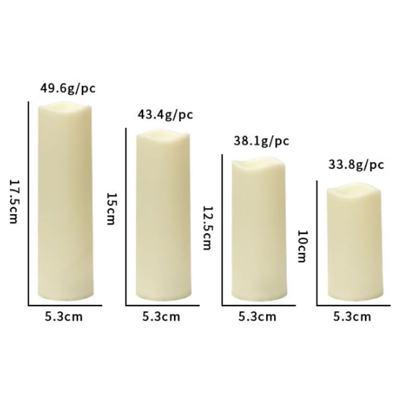 Outdoor abs flameless Candles & Remote Control Timer,LED Flickering Battery Operated electric Pillar Candle for Camping Party