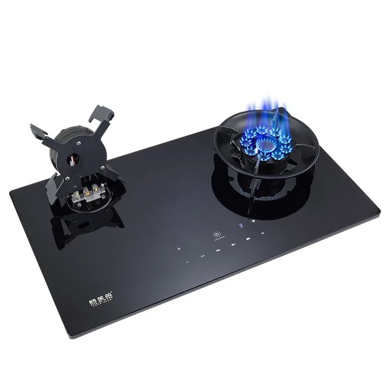 Flip-type Gas Burner Embedded Gas Stove Cooktop Timing function Household Fogao Energy-saving Dual-purpose Fierce Stove