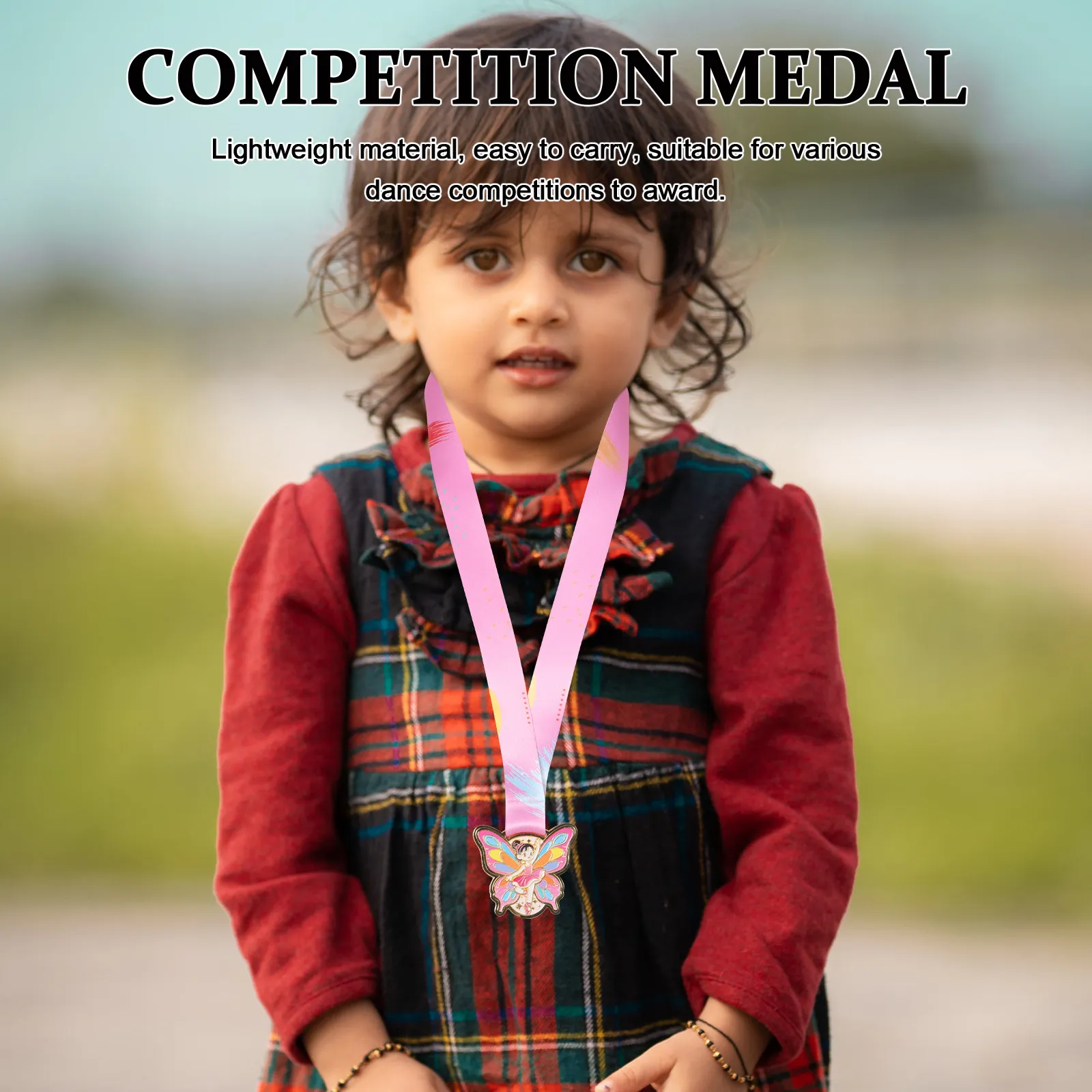 Metal Butterfly Dance Trophy Award Medal for Children and Adults Elegant Gold Shine Competition Winner Medal for Ballet Modern