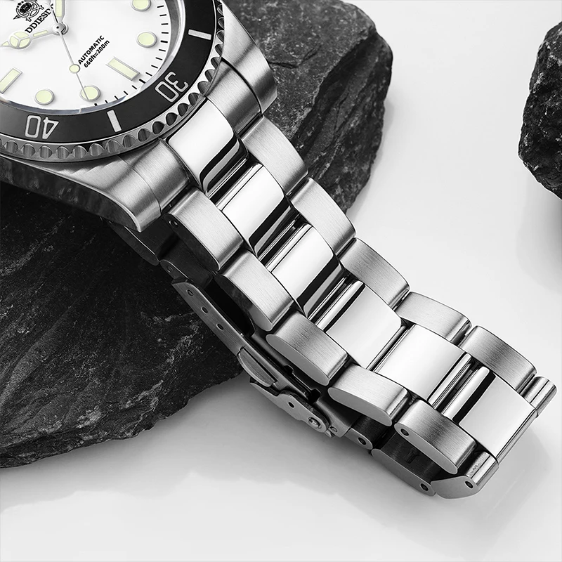 Addiesdive الفولاذ المقاوم للصدأ ساعة أوتوماتيكية للرجال الأعمال NH35 الياقوت 200 متر غواص ساعات آلية فاخرة مضيئة ساعة اليد