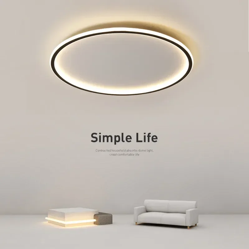 

Nordic Minimalist LED Ceiling Light For Bedroom Living Room Aisle Study Room Balcony Circular Remote Control Lighting Chandelier