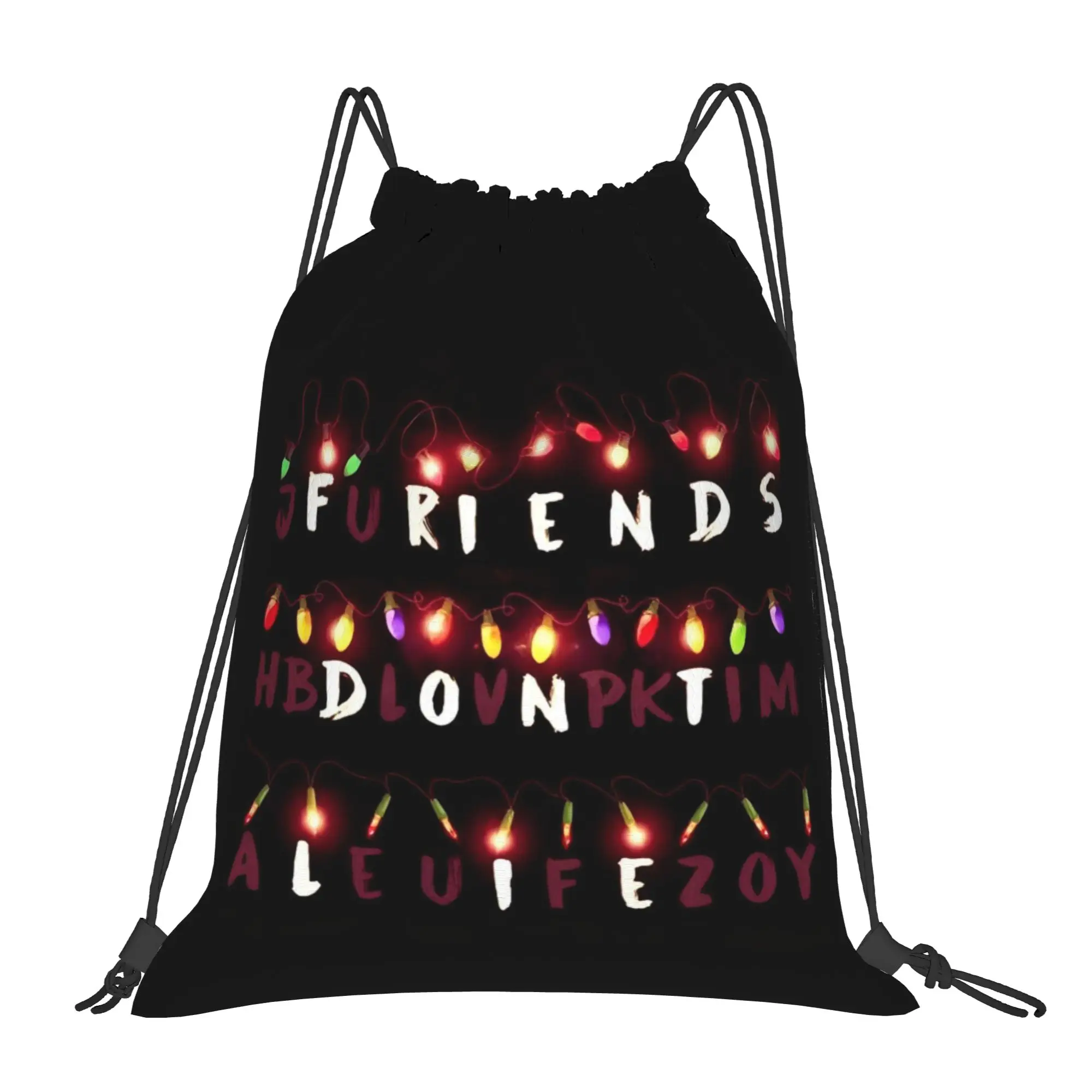 Friends don't lie 9 ST Portable Travel Drawstring Backpack Riding Backpack Gym Clothes Drawstring Bags