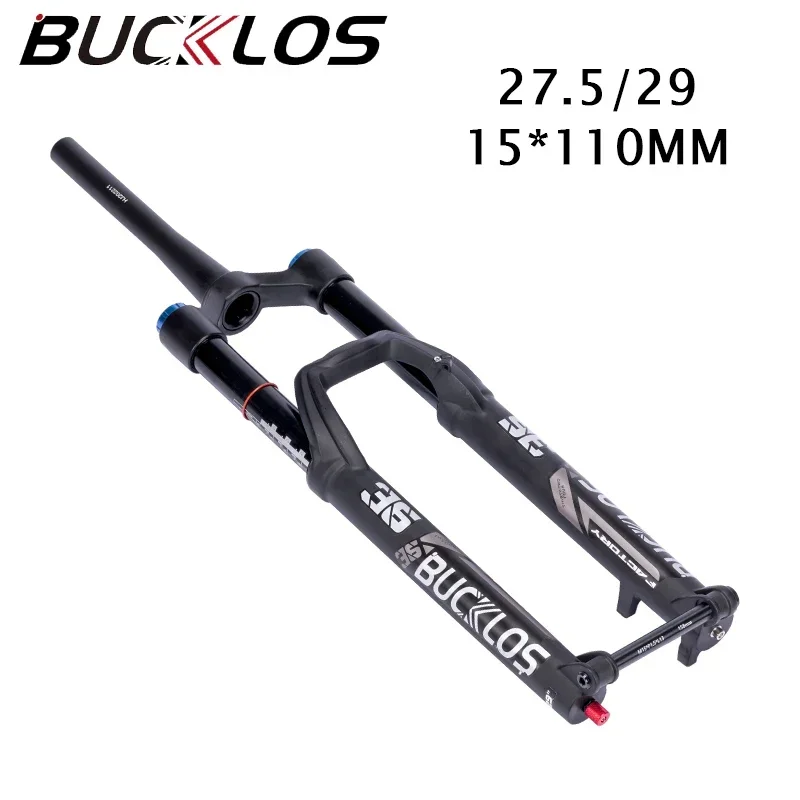 

BUCKLOS 15*110mm Bicycle Fork 27.5 29 Shock Absorption MTB AM DH Fork Aluminum Alloy Mountain Bike Fork with 160mm Travel