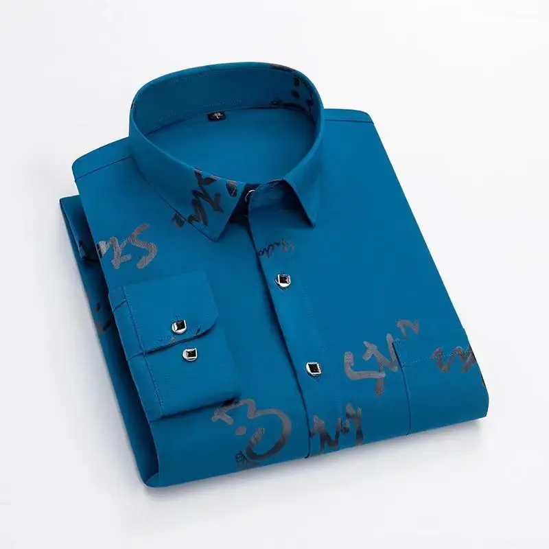 

Весенне-осенний новый воротник-поло с принтом, мужская одежда, рубашки с длинными рукавами Chaopai, простые универсальные блузки на пуговицах Y2K, JJ725