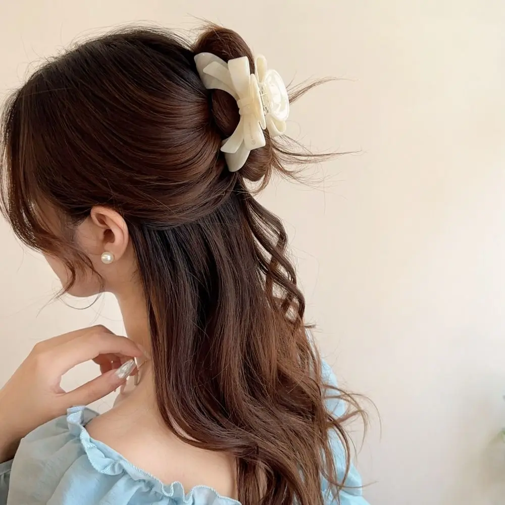 

Acetate Acetic Acid Bow Hair Claw Small High Ponytail Clip French Shark Clip Korean Style Geometry Hair Crab Clip