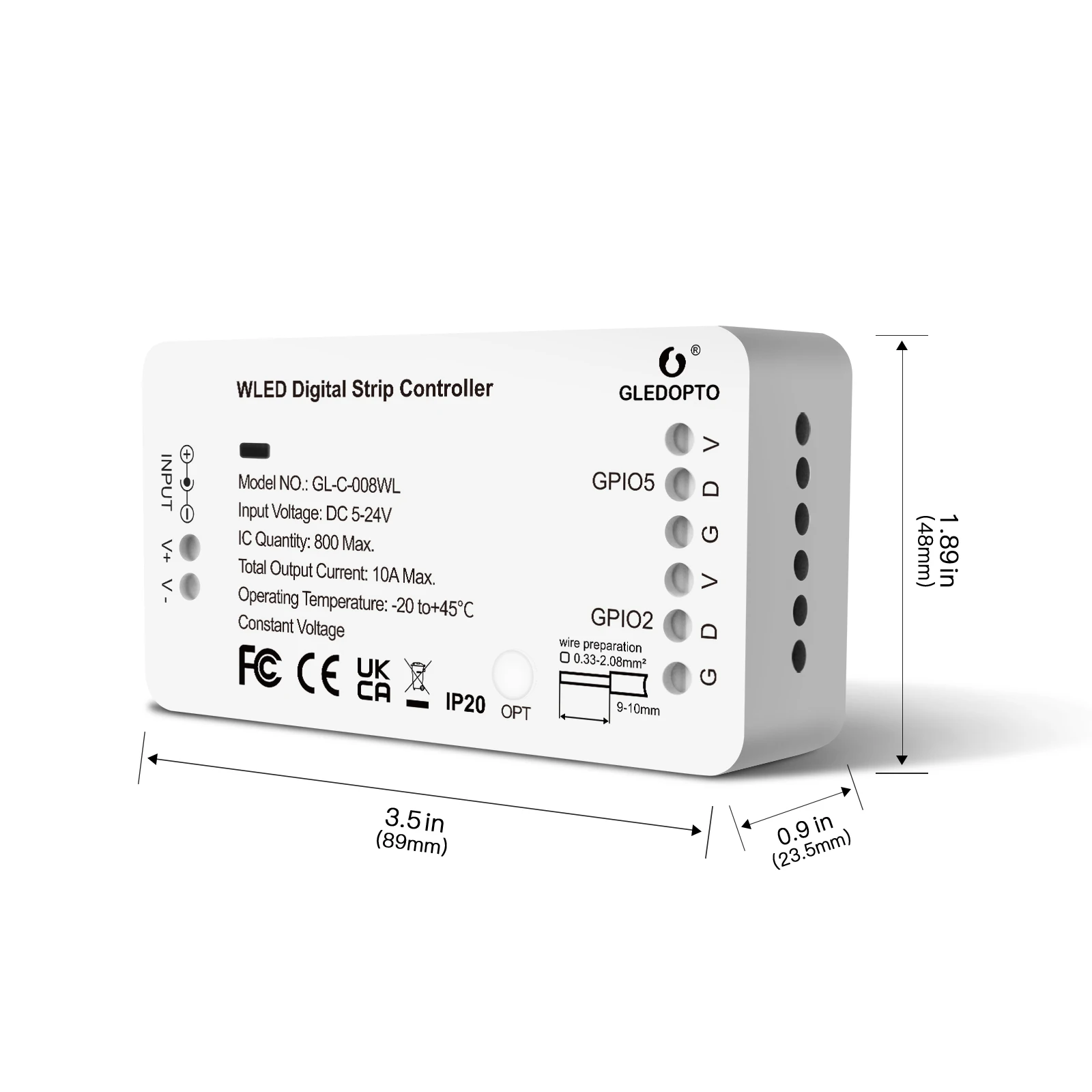 Cyfrowy kontroler listwy świetlnej WLED WIFI DC5-24V Obsługa WS2812 2811 SK6812 i innych listw świetlnych RGB RGBW 800 IC może majsterkowanie