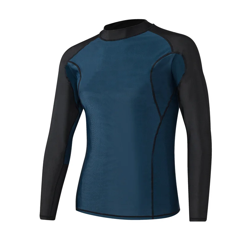 

Men's Sunscreen Long Sleeve Surfing Snorkeling Suit Split Surfing Water Skiing Tight Fit Swimsuit Quick Dry Training Swimsuit