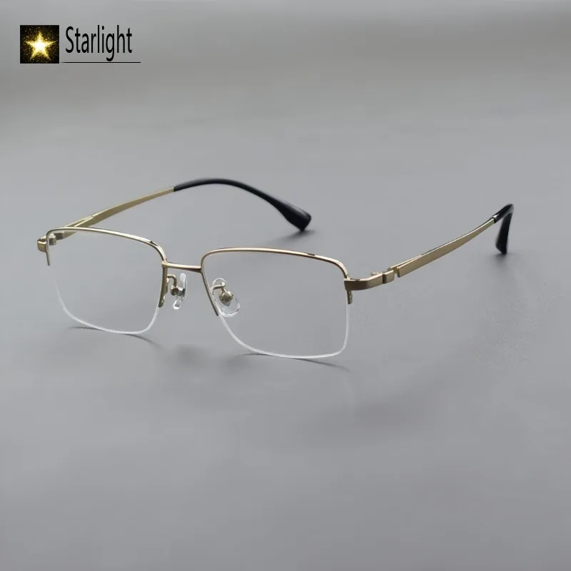 

Business Man's Semi-rimless Titanium Glasses Frame Men Ultra-ligh Casual Simple Eyeglass Man Frames Prescription Reading Myopia