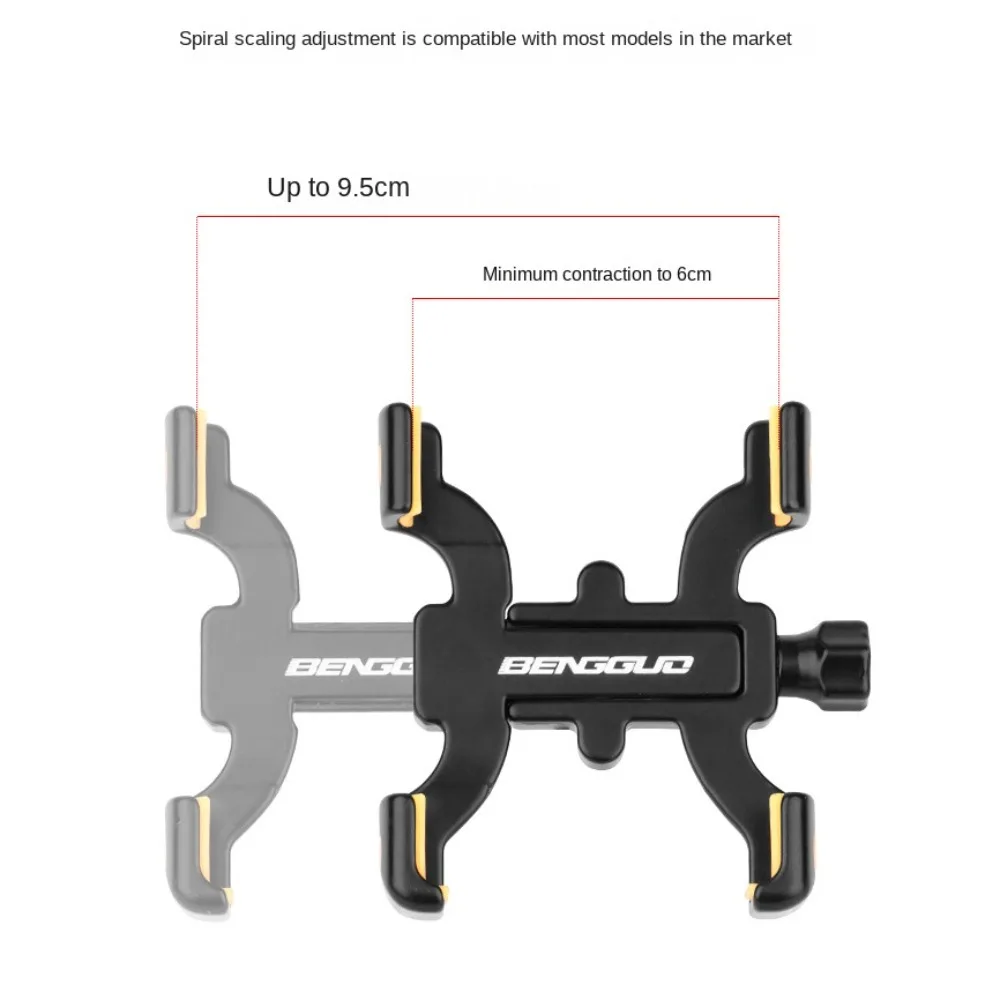 Aluminum Alloy 360 Rotatable Bike Phone Holder Adjustable Non-slip Bicycle Mobile Phone Stand Innovative 360 Degrees Rotation