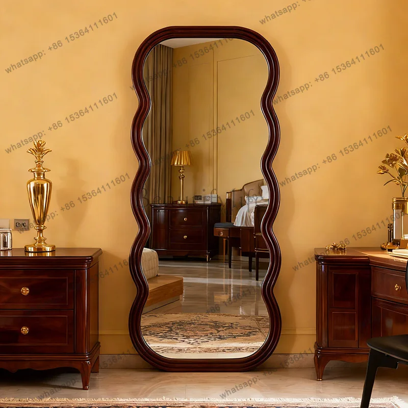 

Nordic wave full body floor mirror irregular fitting mirror wall hanging